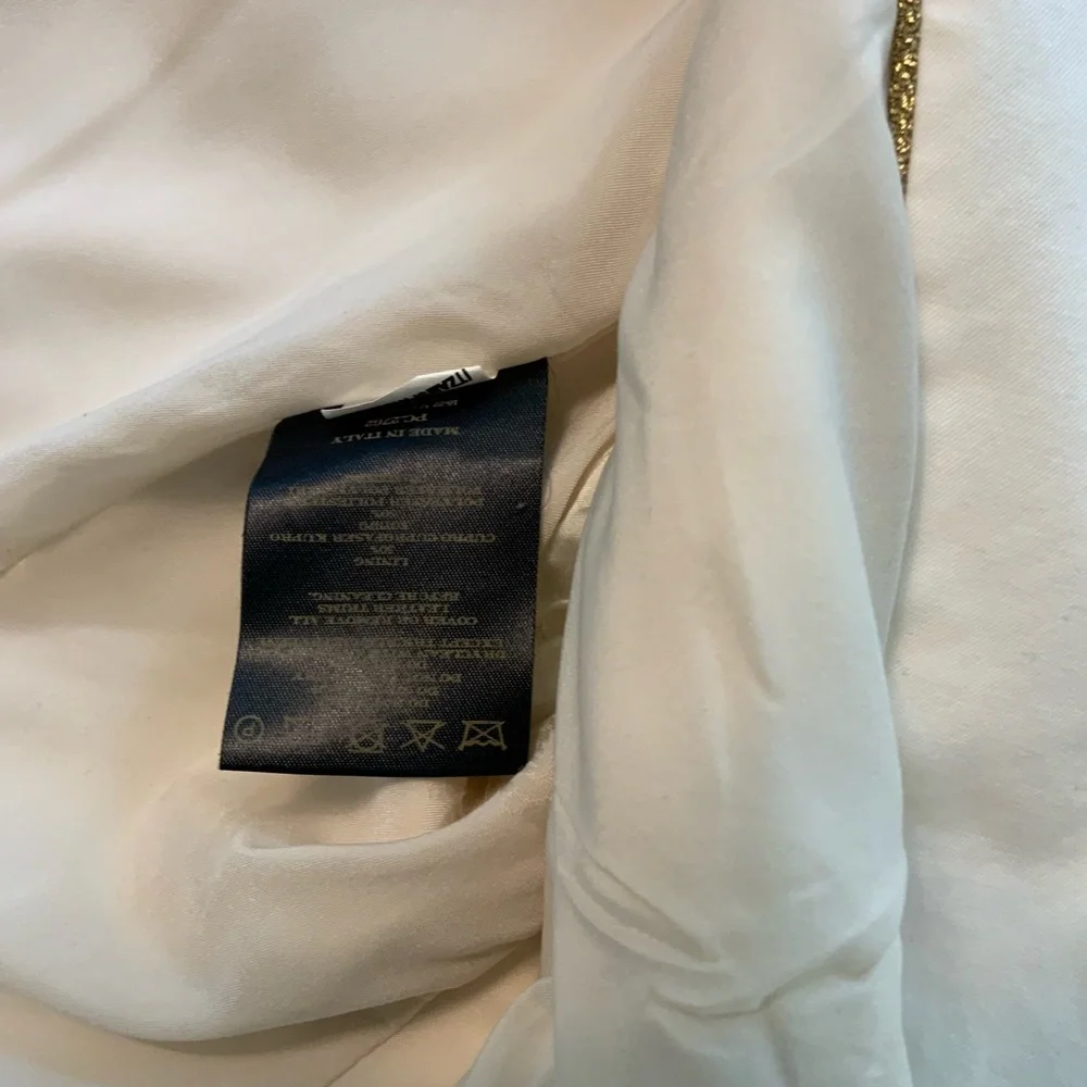 SOLD Burberry Prorsum $1795 White Collarless Cotton Blazer 44 Made in Italy - Picture 11 of 12